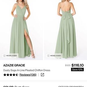 Azazie Gracie Bridesmaid Dress in Dusty Sage